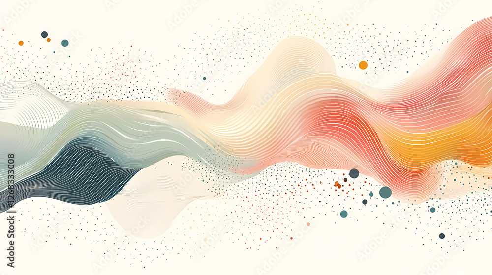Aufkleber abstract art: dynamic lines with gradient colors