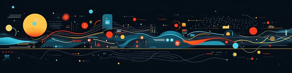 Abstract Digital Data Flow Visualization Design