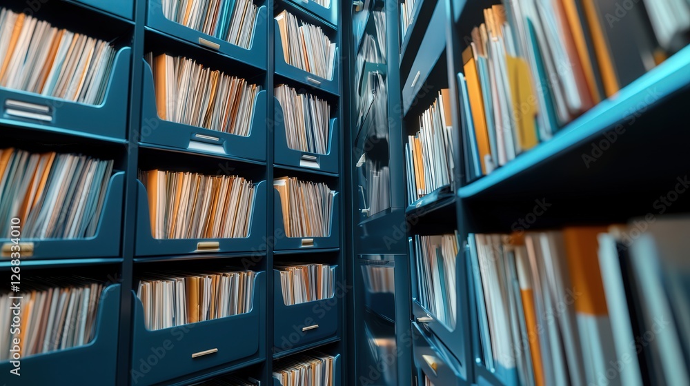 Aufkleber modern document management system interface with categorized digital documents, files, and secure cl