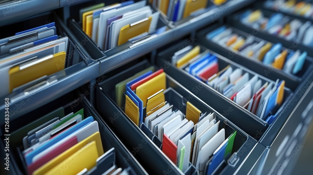 Aufkleber modern document management system interface with categorized digital documents, files, and secure cl