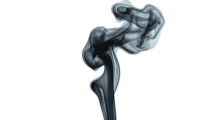 Naklejka premium Dark smoke rising on transparent background with gradient colors