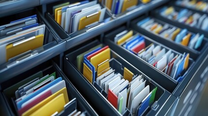 modern document management system interface with categorized digital documents, files, and secure cloud storage for business use