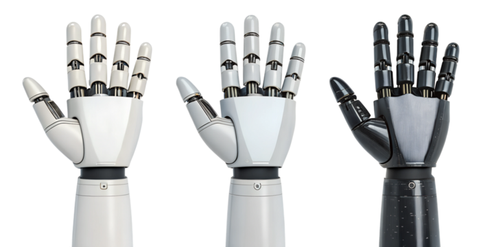 Robotic Hand on White for Futuristic Technology and Robotics Design, PNG Transparent