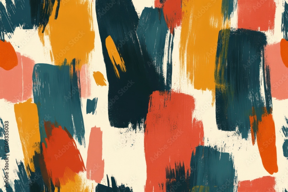 Poster layered colorful brushstrokes creating a seamless textured pattern.