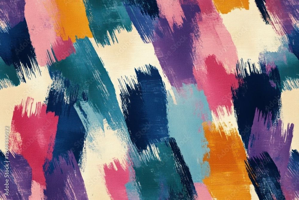Poster layered colorful brushstrokes creating a seamless textured pattern.