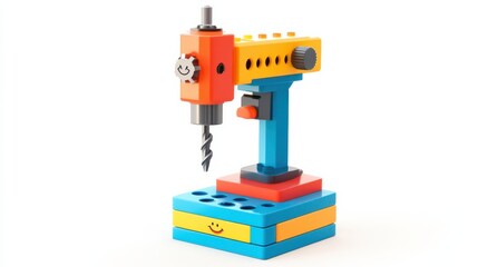 Colorful Toy Drill Press for Kids Building and Learning Fun