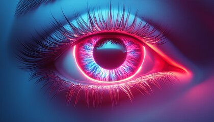 3D cartoon eye with bold, bright colors, exaggerated design, highquality textures, glossy finish, whimsical animated style, futuristic creative art