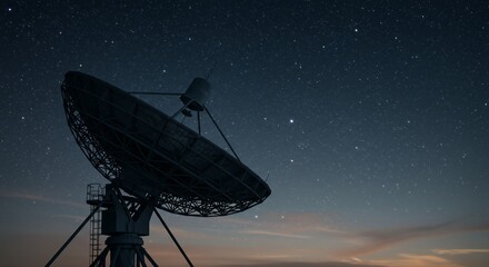 satellite dish in the night sky