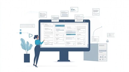 document management software interface, displaying various file categories and advanced search features for streamlined document access