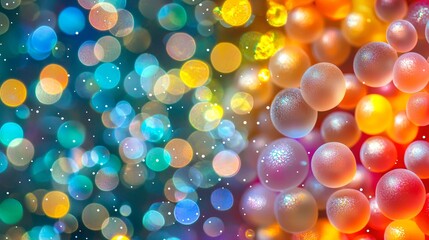 Festive bokeh lights and pearls; holiday background