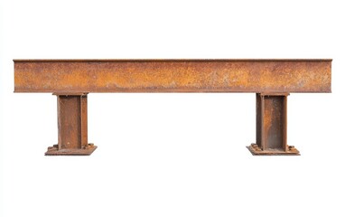 Rusty Steel Beam on White Background for Design Use