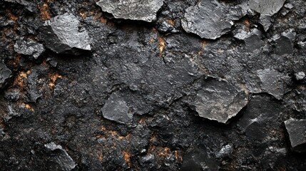 black coal with a rough texture
