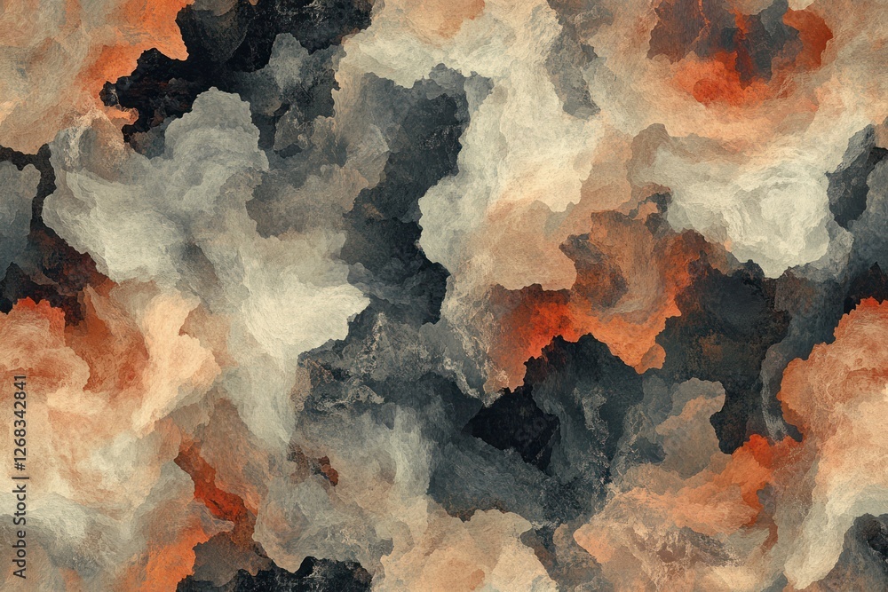 Poster soft, cloud-like colorful abstract texture in a seamless pattern.