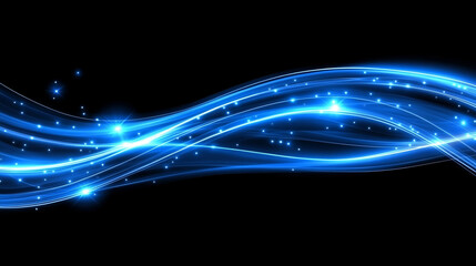 Abstract background of glowing fiber optic strands with blue light, symbolizing high-speed internet and modern communication technology, blurred with empty space for text or caption.

