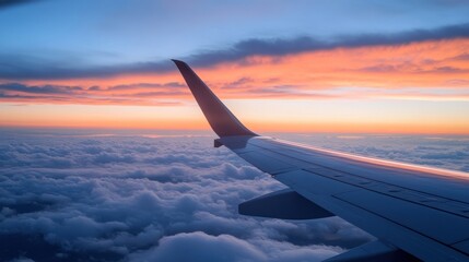 Obraz premium Sunset Flight Above the Clouds