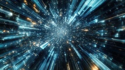 Obraz premium city filled with light trails, representing the fast-paced world of global business.