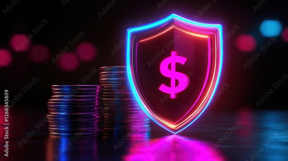 Poster stack of coins, representing the idea of protecting wealth and securing long-term financial stabilit