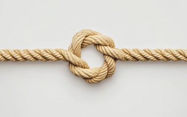 Obraz premium Detailed Knotted Rope Art on Plain Background