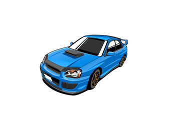 blue jdm car in vector