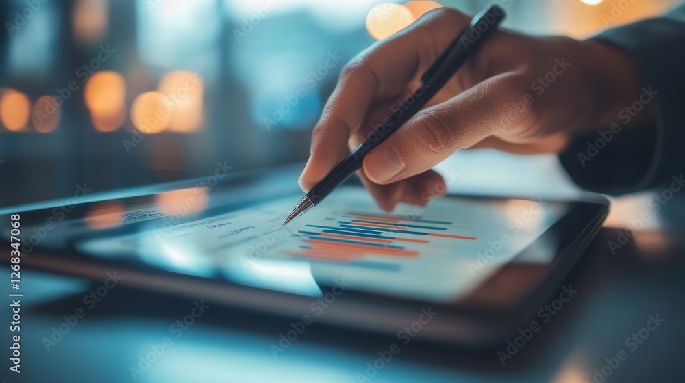 Aufkleber digital tablet to adjust a gantt chart, updating tasks and timelines to track project milestones.