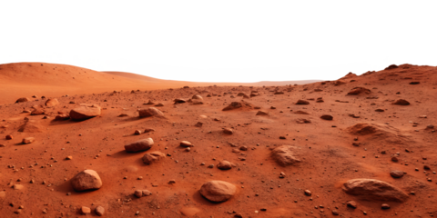 Martian Landscape on Transparent Background Red Planet Space Desert, PNG Transparent