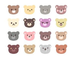 かわいいクマのイラスト表情セット