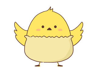 おむつをしたヒヨコのイラスト