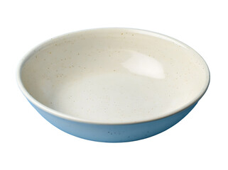 Empty white dish plate on transparent background