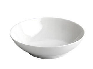 Empty white dish plate on transparent background