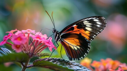 Fototapeta premium A butterfly on a flower