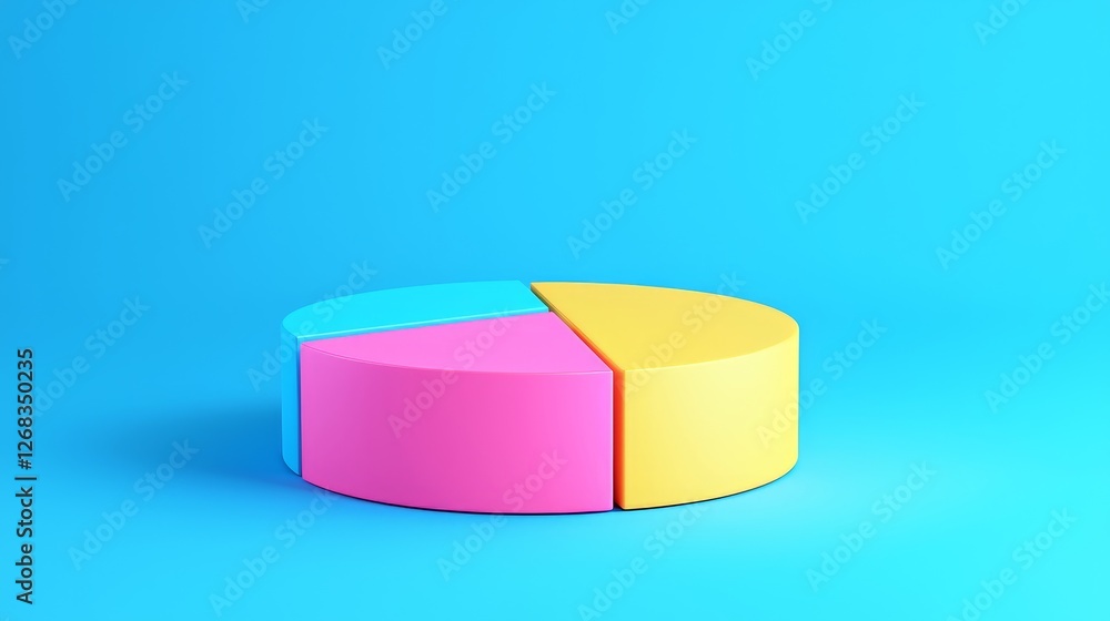 Poster colorful pie chart analysis digital workspace infographic visualization creative environment eye-lev