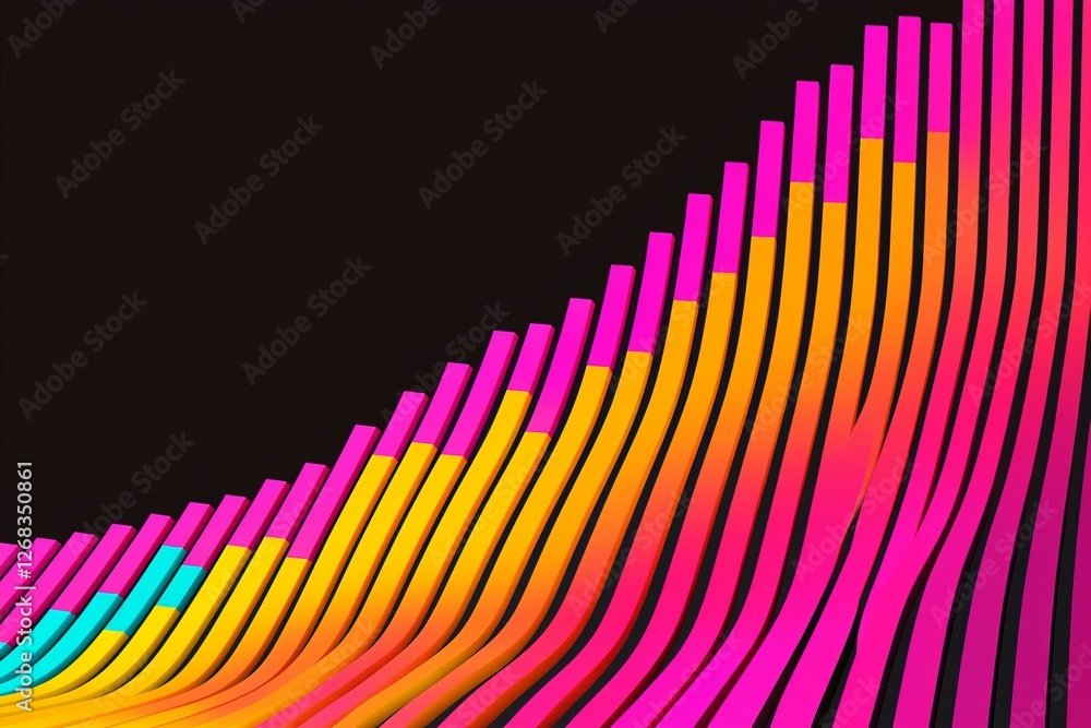 Poster dynamic wave of colorful gradients abstract art digital graphics creative environment close-up view 