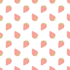 Delicious strawberry element vector seamless print pattern, cute pattern, home textile pattern, children's pattern.