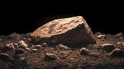 Mysterious Rocks on Black Background