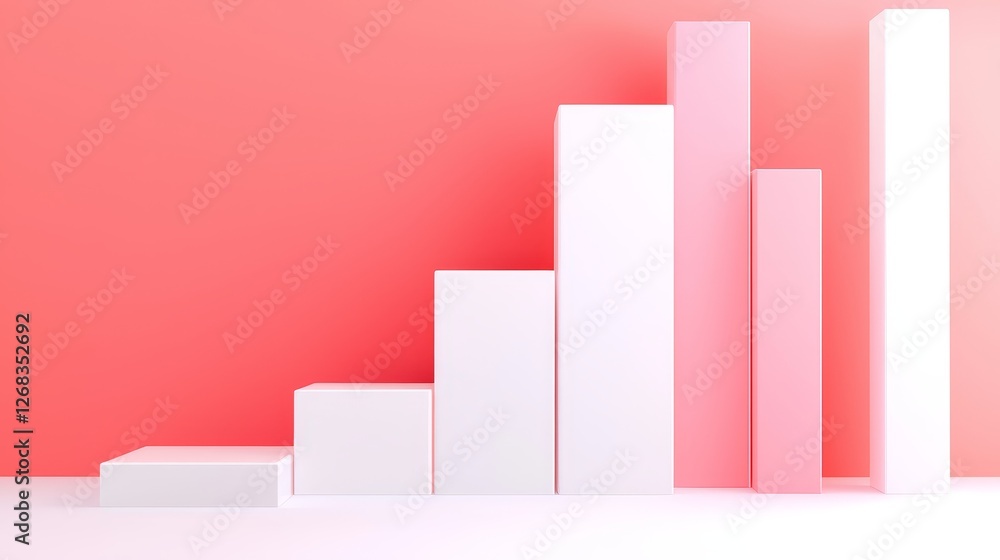 Poster data visualization growth bars modern workspace infographic minimalist setting eye-level business in