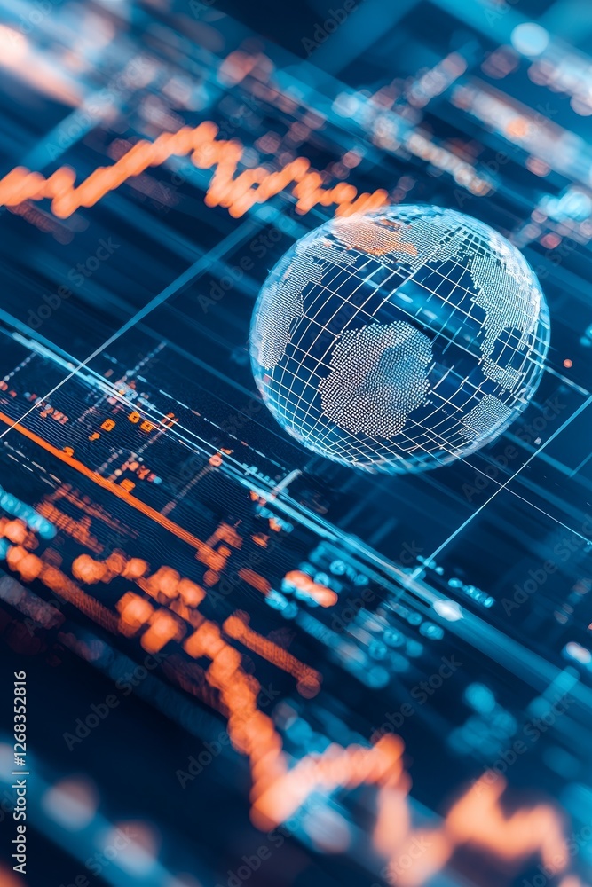 Aufkleber analyzing global market trends data visualization digital environment tech perspective business insi