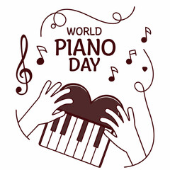 WORLD PIANO DAY silhouette vector