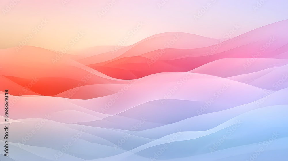 Poster colorful abstract background with soft curves and gentle gradient