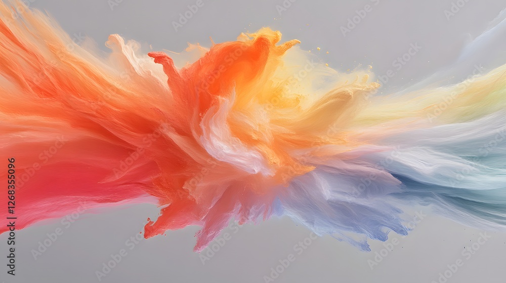 Poster vibrant abstract swirl of colors with soft flowing texture