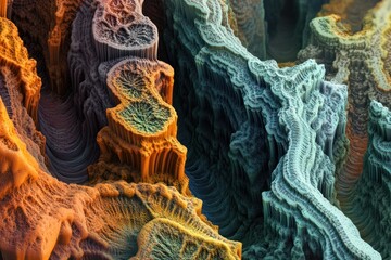 Fototapeta premium A close-up of colorful and textured geological formations with intricate patterns