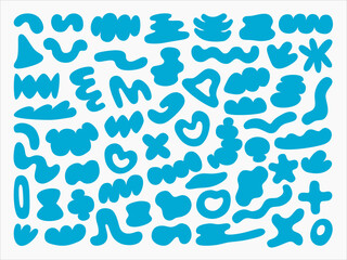 Abstract Blue Blob Pattern - Playful and Creative Shapes