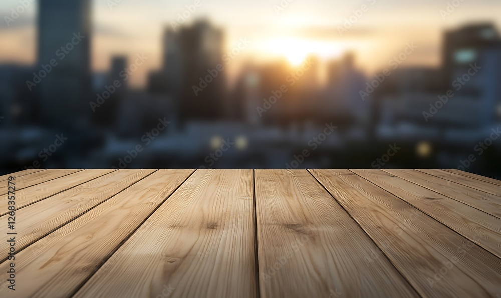 Aufkleber a smooth wooden tabletop in sharp focus, ideal for showcasing craftsmanship and design elements.