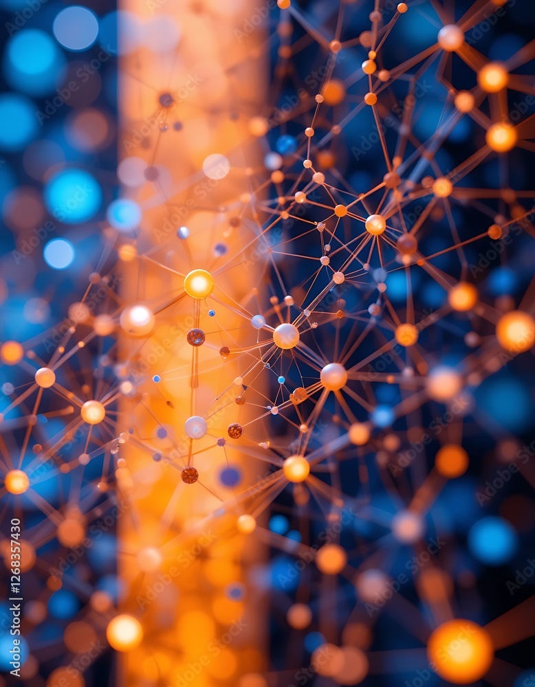 Aufkleber intricate network of connections, abstract data visualization concept