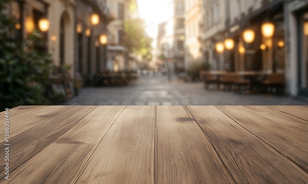 Leinwandbilder a detailed image of a smooth wooden tabletop in sharp focus, showcasing its texture and color.