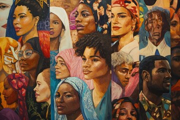 Obraz premium A diverse gathering of remarkable people celebrating cultural unity and achievements