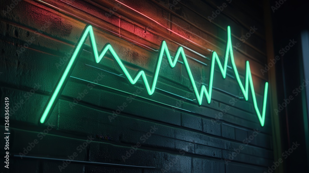 Poster rising green line graph for bitcoin, symbolizing the increasing value and strength of the cryptocurr