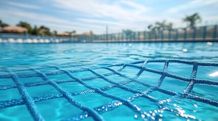 Obraz premium Poolside net, sunny resort, water, summer