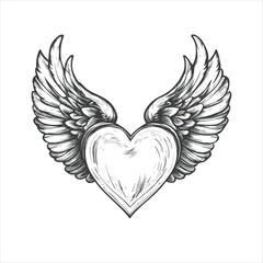 heart with wings Vector 