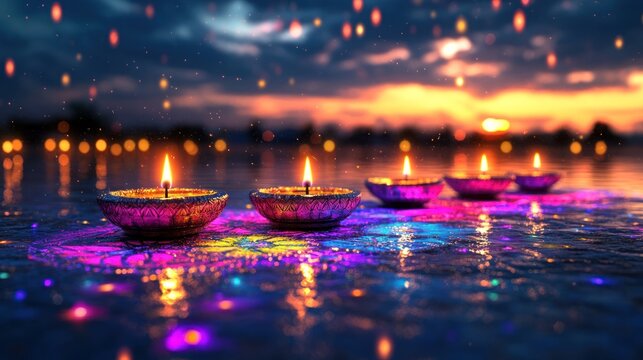 Celebrating the Vibrant Spirit of Diwali: Radiant Diyas, Colorful Rangoli, Sparkling Lights, and Joyous Festivities