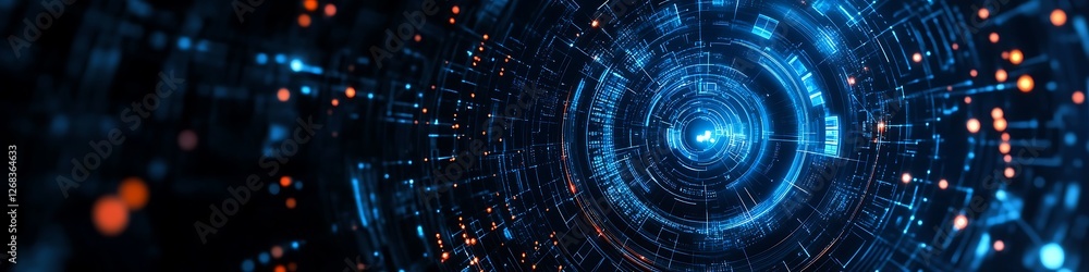 Poster abstract digital technology data network system